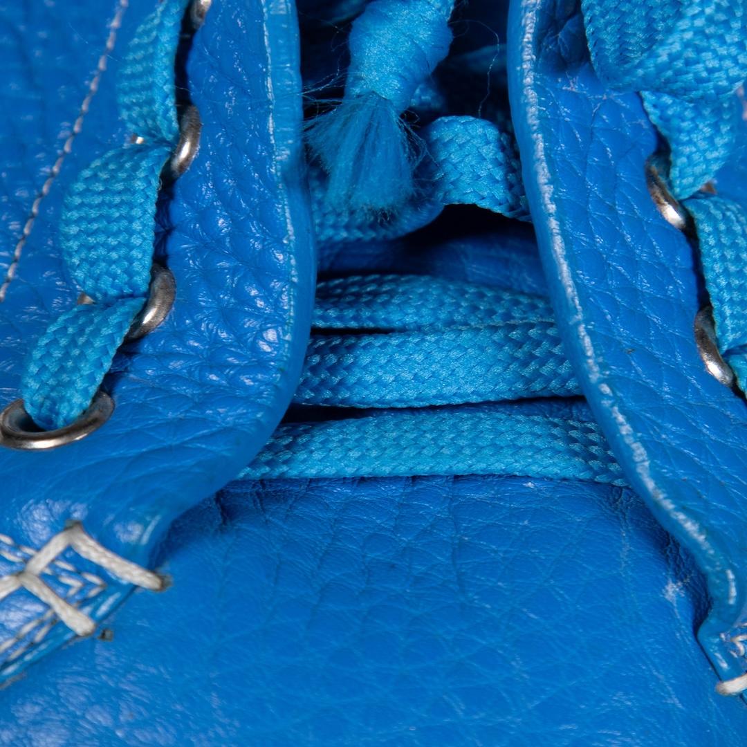 Fendi Blue Leather Domino Trainers Size IT 38 For Sale 1