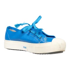 Fendi Blue Leather Domino Trainers Size IT 38