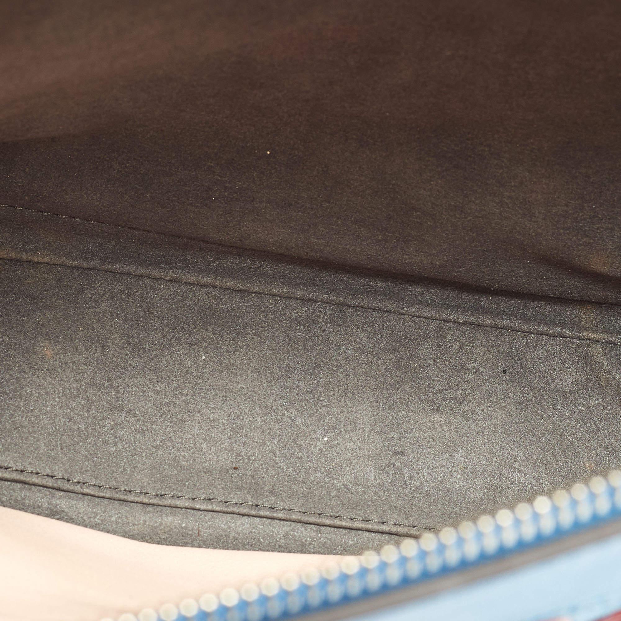 Fendi Blue Leather Dotcom Eyelet Top Handle Bag 4