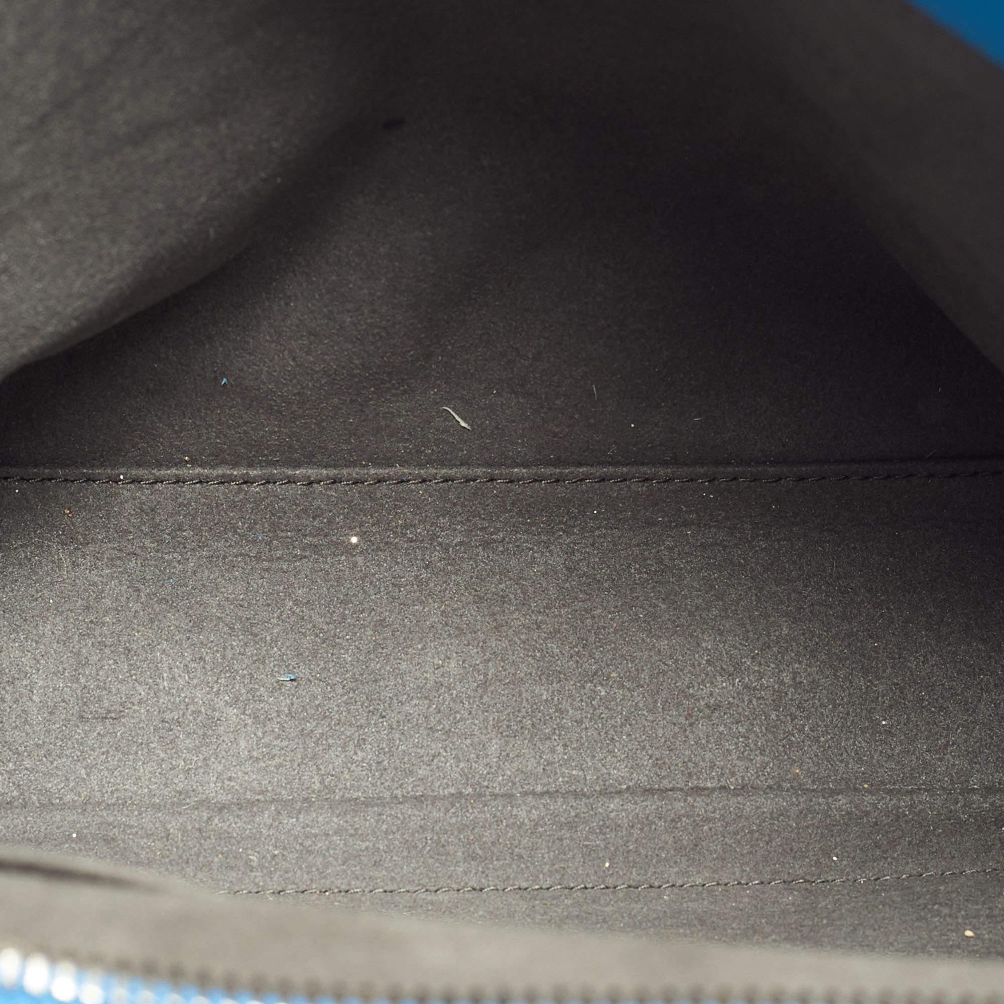 Fendi Blue Leather Dotcom Eyelet Top Handle Bag 9