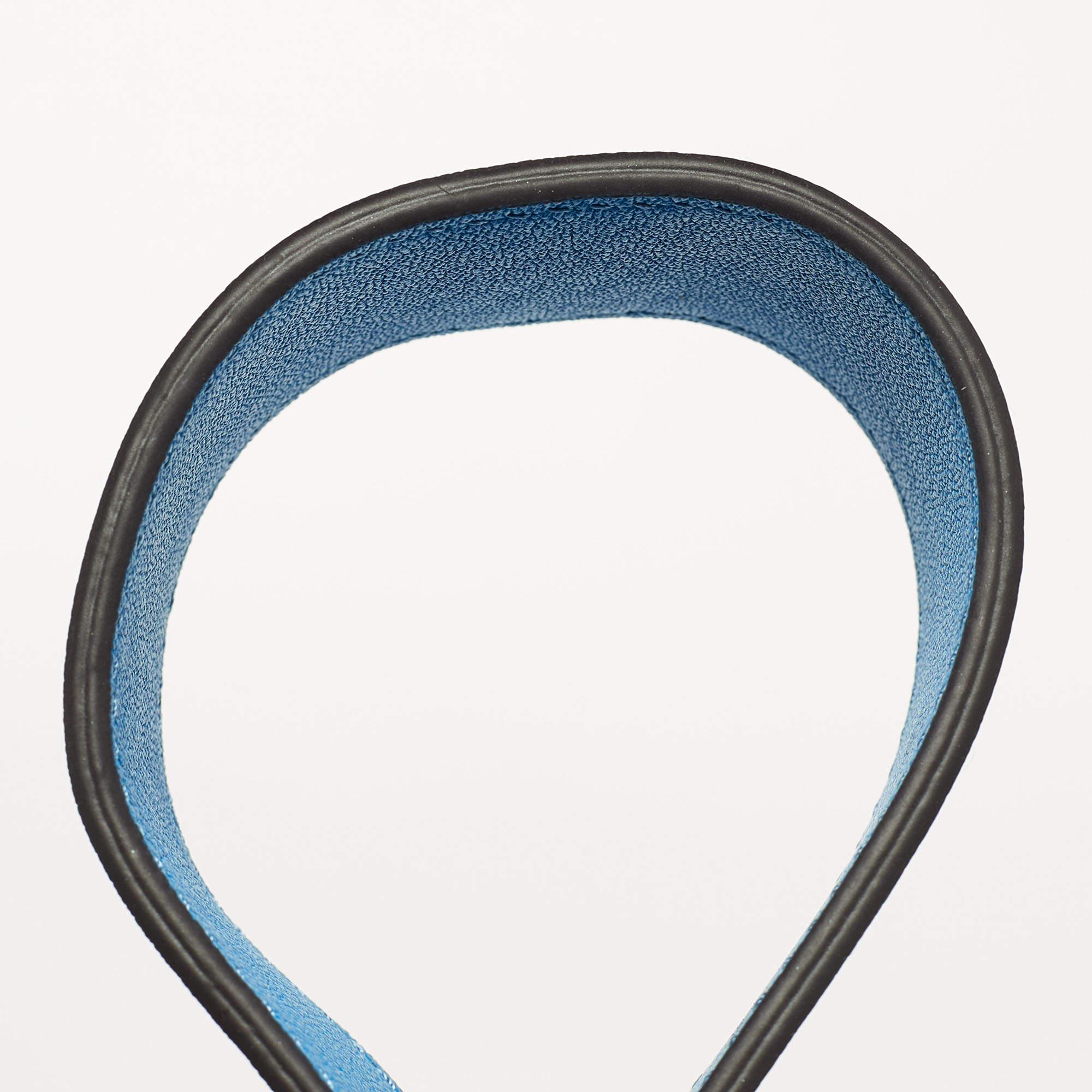 Women's Fendi Blue Leather Dotcom Eyelet Top Handle Bag