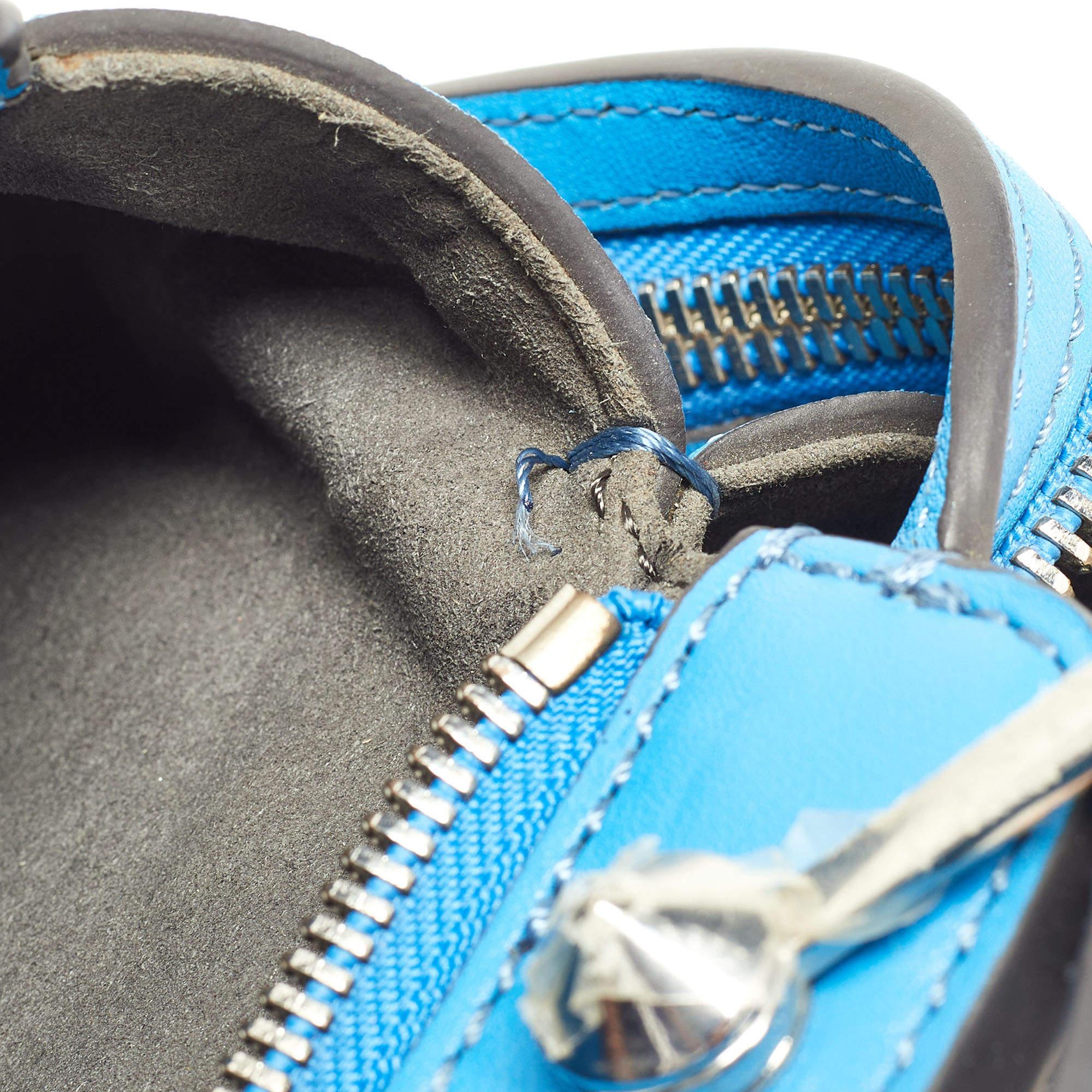 Fendi Blue Leather Dotcom Eyelet Top Handle Bag 1