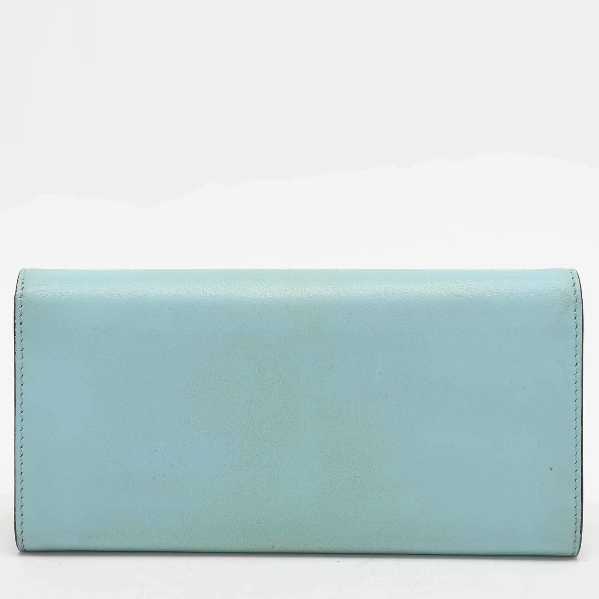 Women's Fendi Blue Leather Embellished Wallet On Chain For Sale