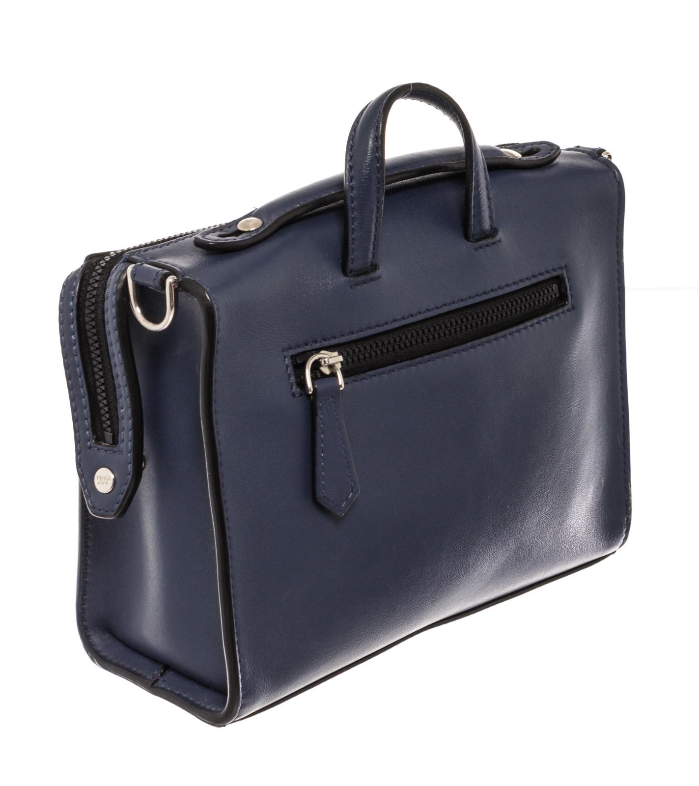 Fendi Blue Leather Lui Messenger Bag In Good Condition In Irvine, CA