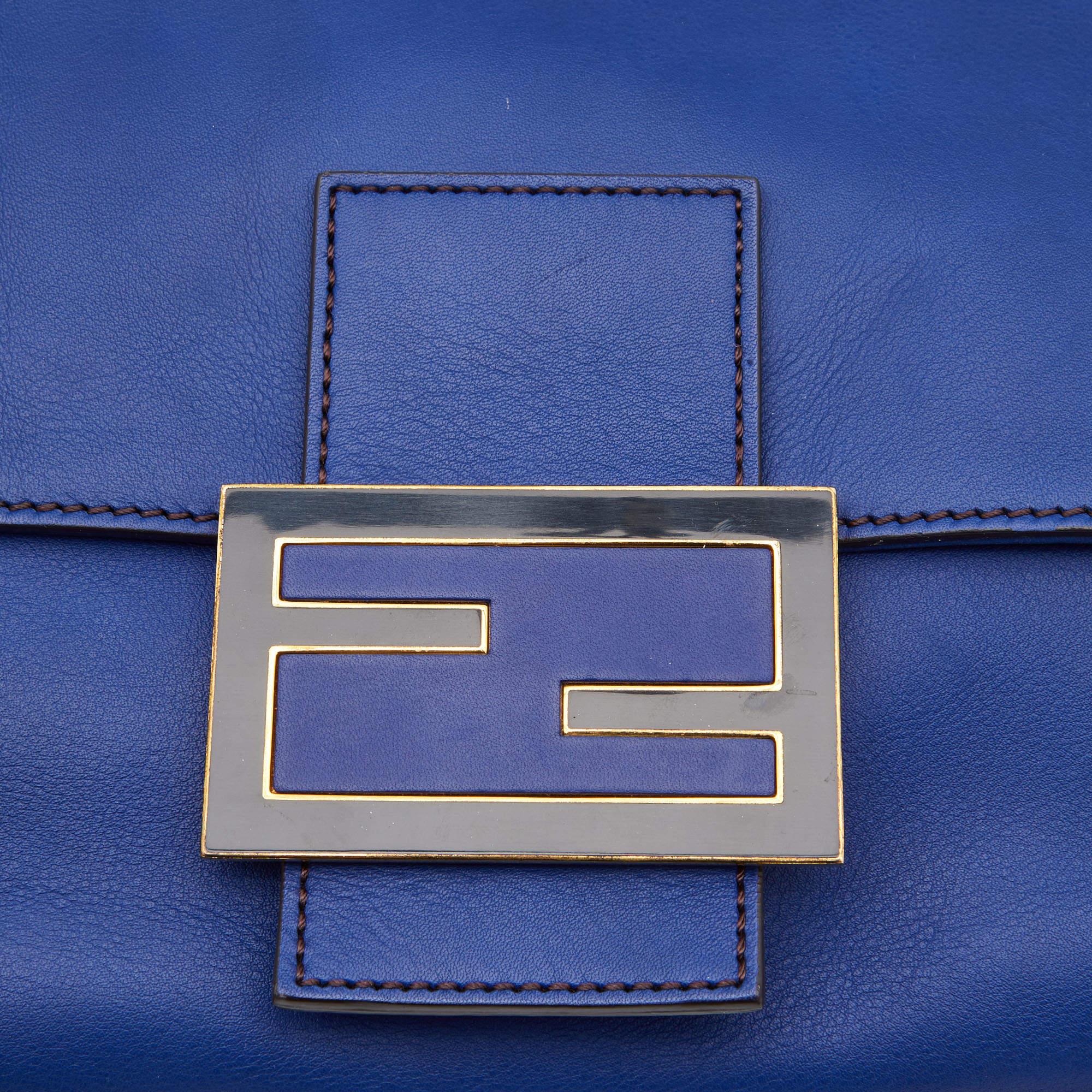 Fendi Blue Leather Mama Forever Shoulder Bag 2