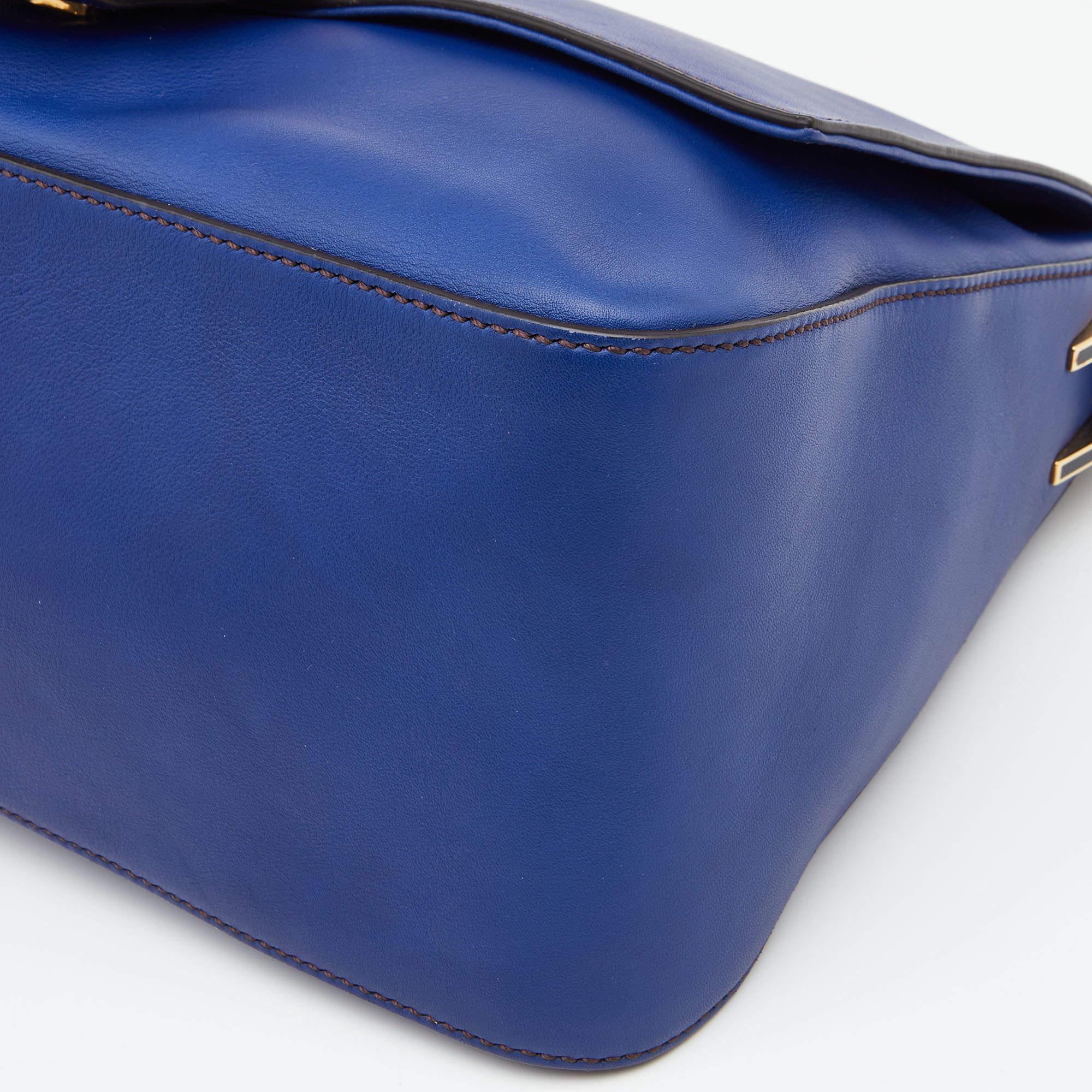 Fendi Blue Leather Mama Forever Shoulder Bag 3