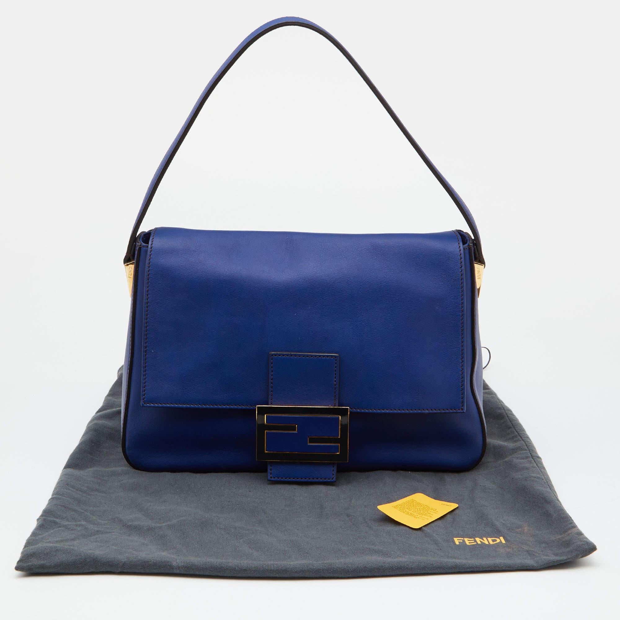 Fendi Blue Leather Mama Forever Shoulder Bag 5