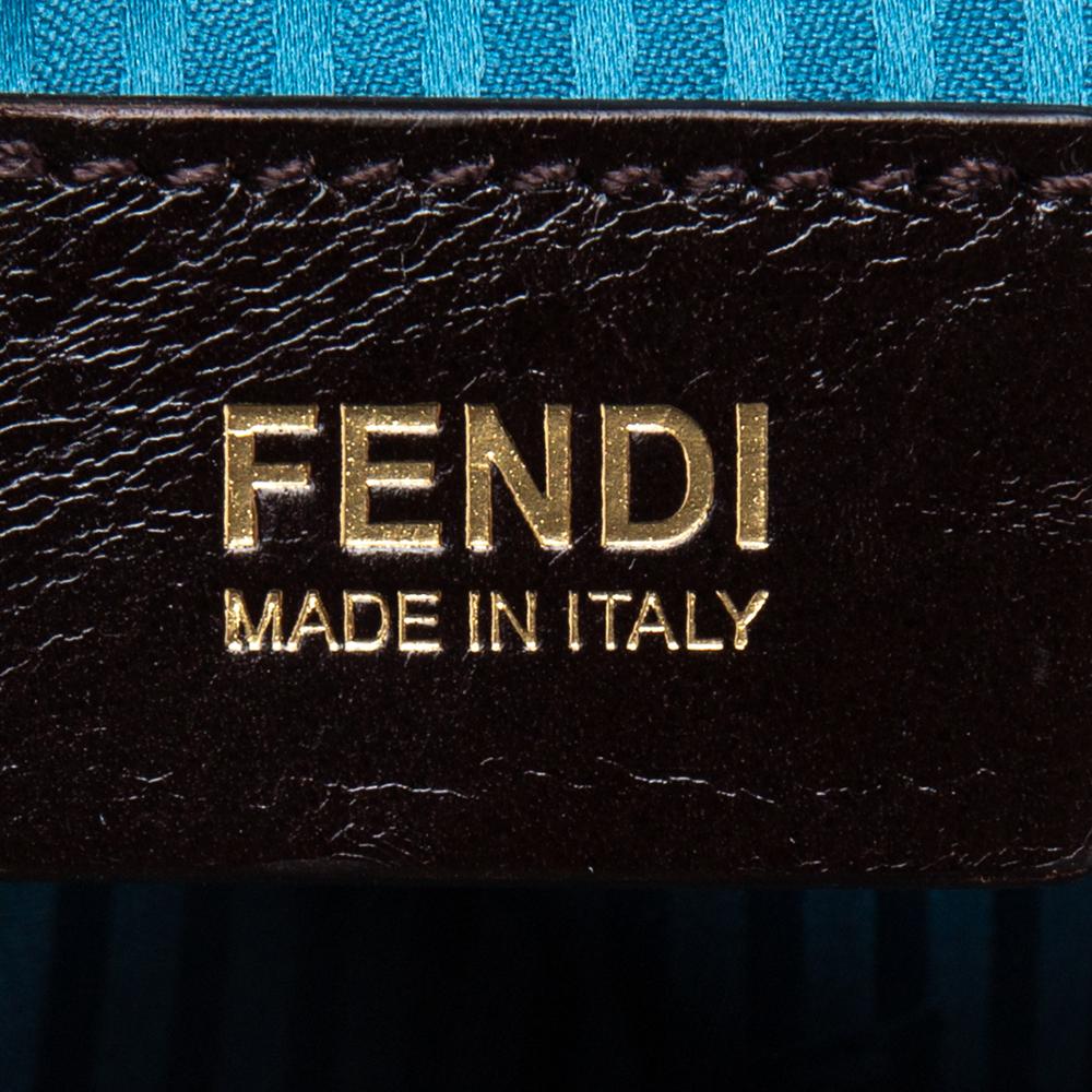 Fendi Blue Leather Medium 2Jours Tote In Good Condition In Dubai, Al Qouz 2