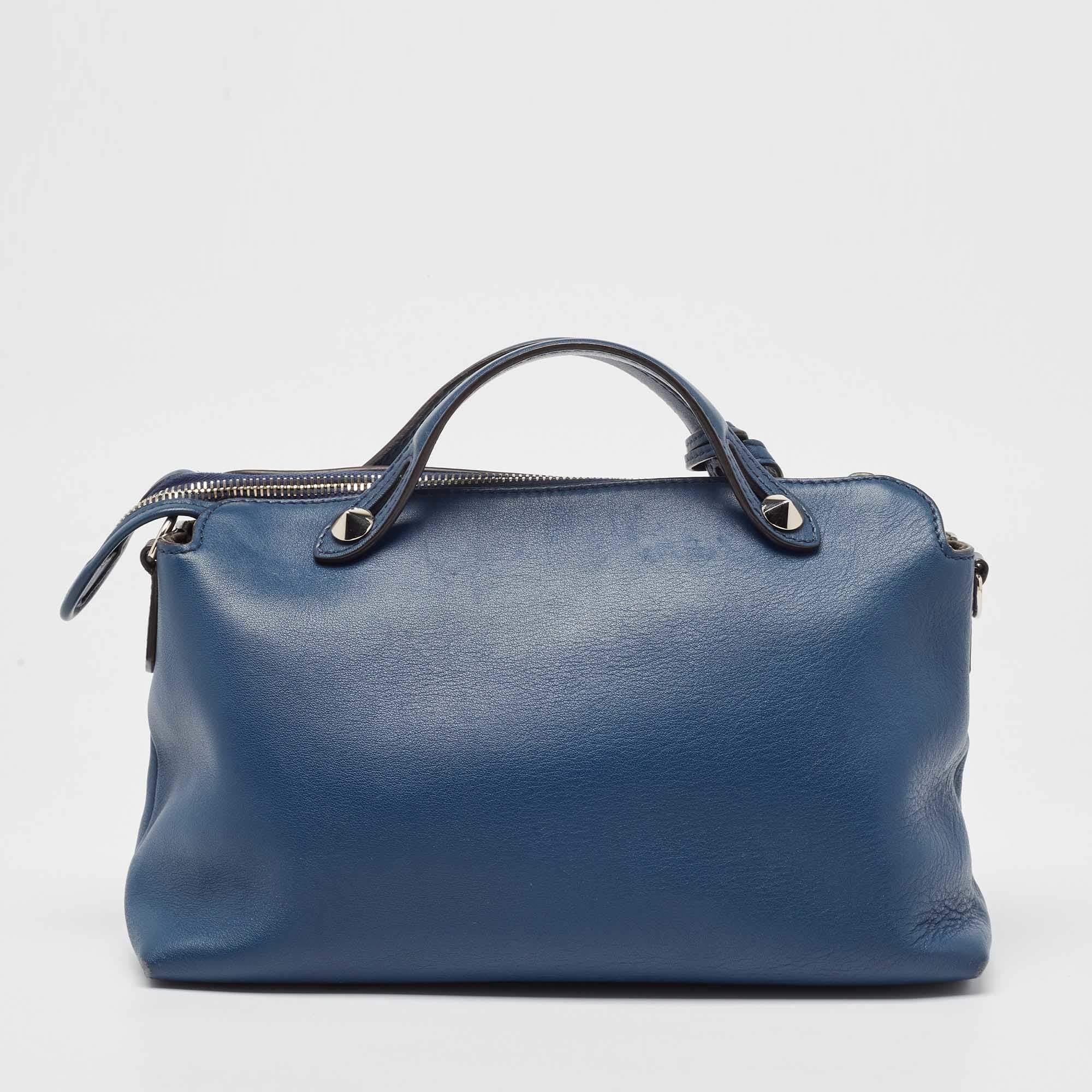 Women's Fendi Blue Leather Medium By The Way Bag