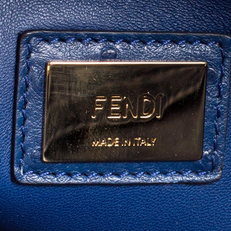 Fendi Blue Leather Medium Peekaboo Top Handle Bag 2