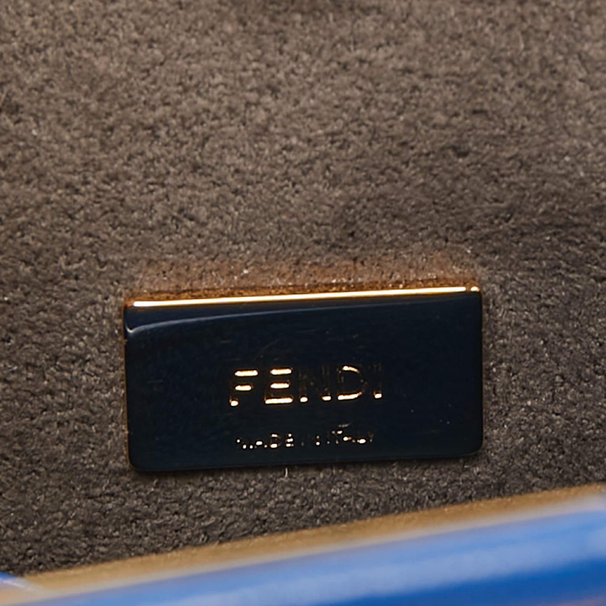Fendi Blue Leather Micro Peekaboo Crossbody Bag 6