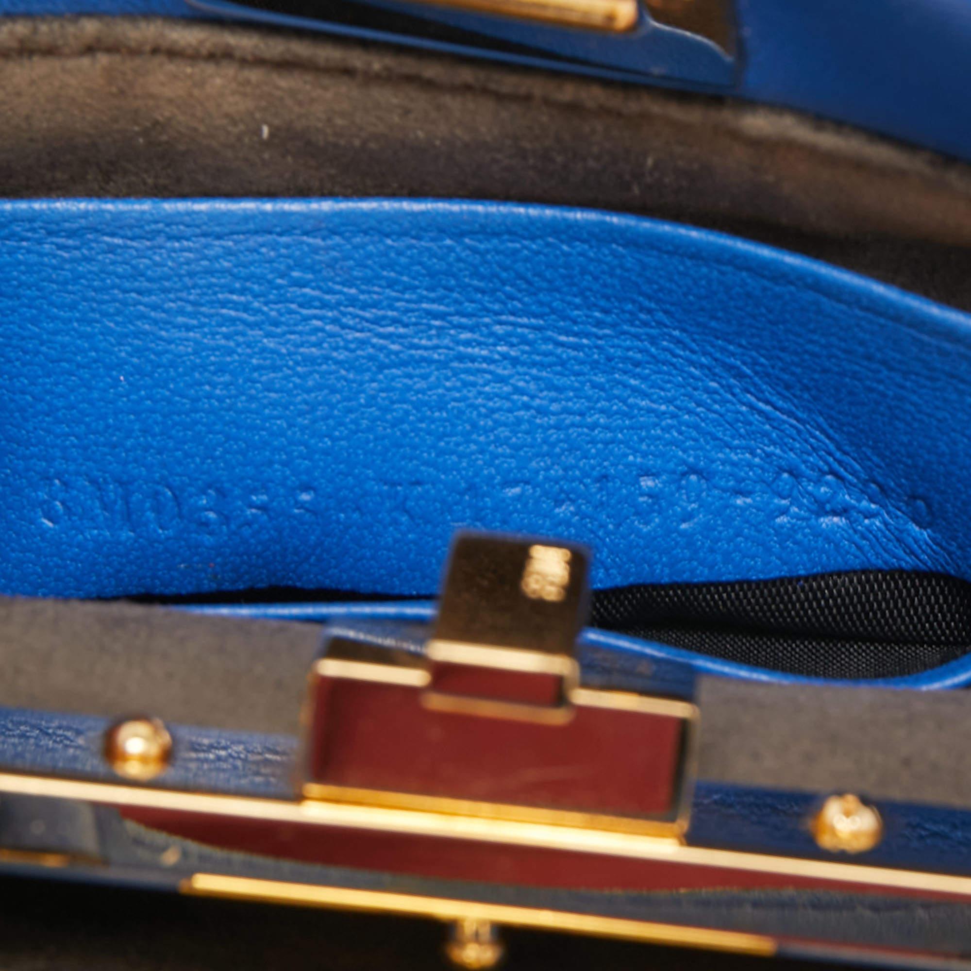 Fendi Blue Leather Micro Peekaboo Crossbody Bag 7