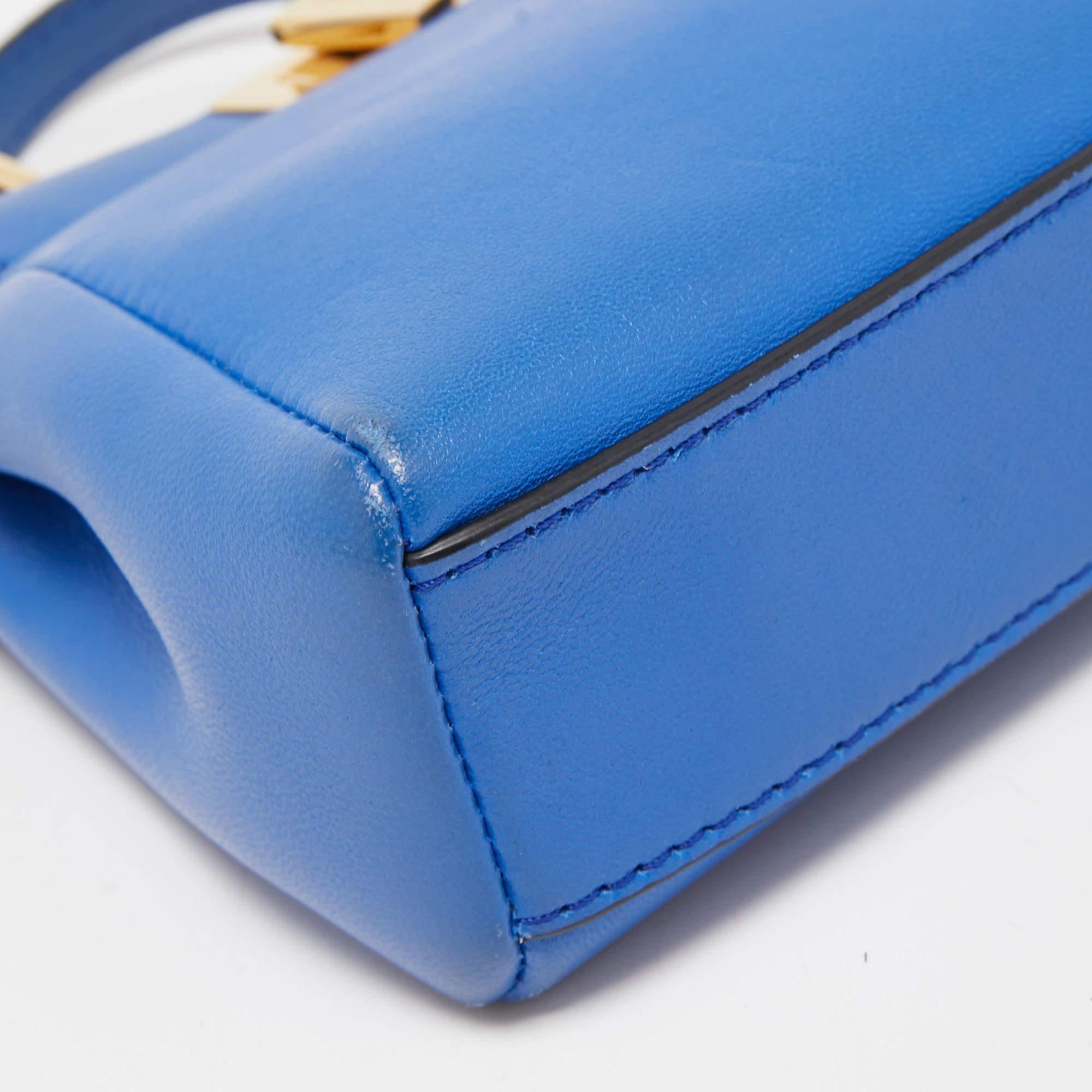 Fendi Blue Leather Micro Peekaboo Crossbody Bag 9