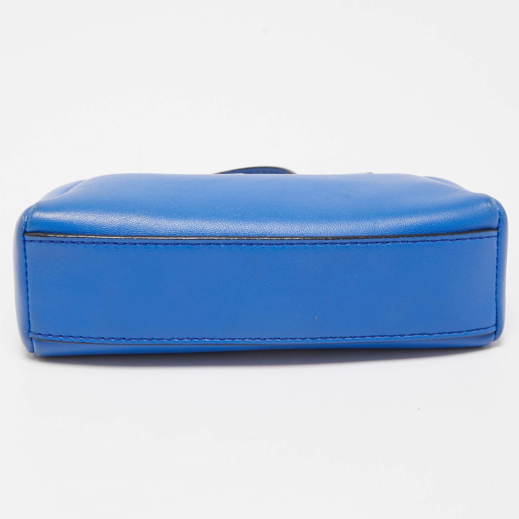 Fendi Blue Leather Micro Peekaboo Crossbody Bag 1
