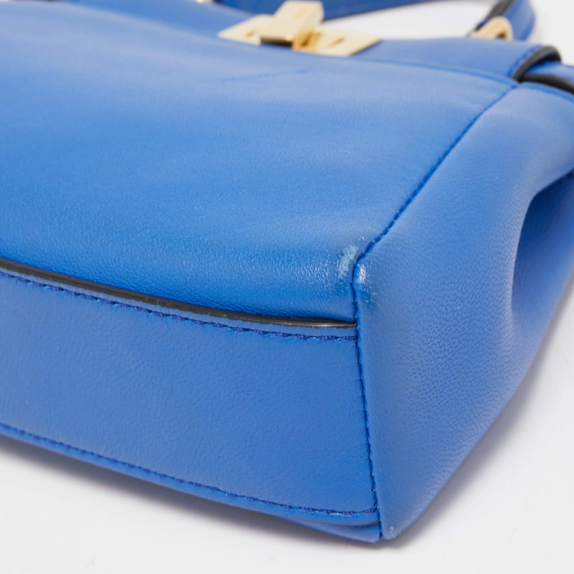Fendi Blue Leather Micro Peekaboo Crossbody Bag 2