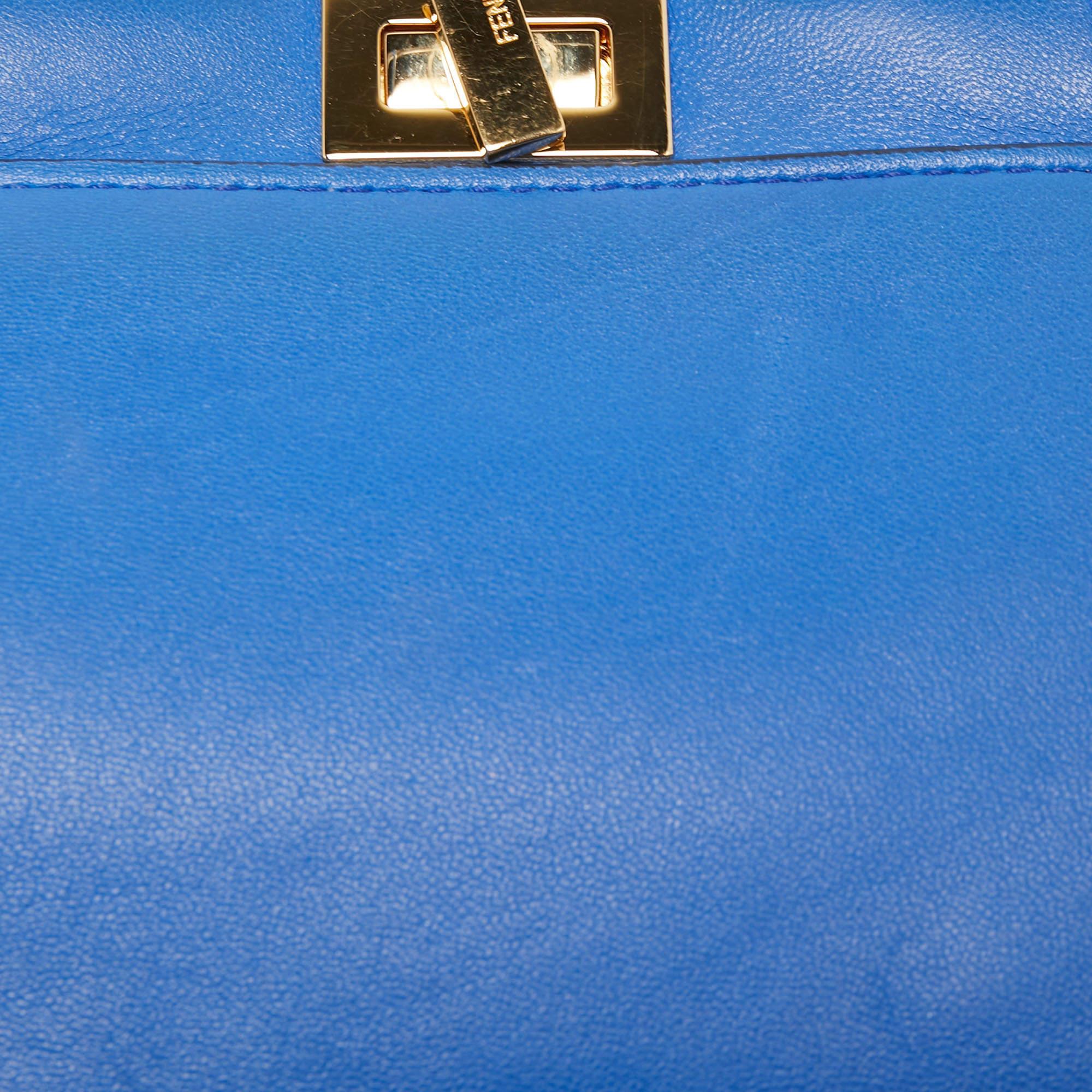 Fendi Blue Leather Micro Peekaboo Crossbody Bag 3