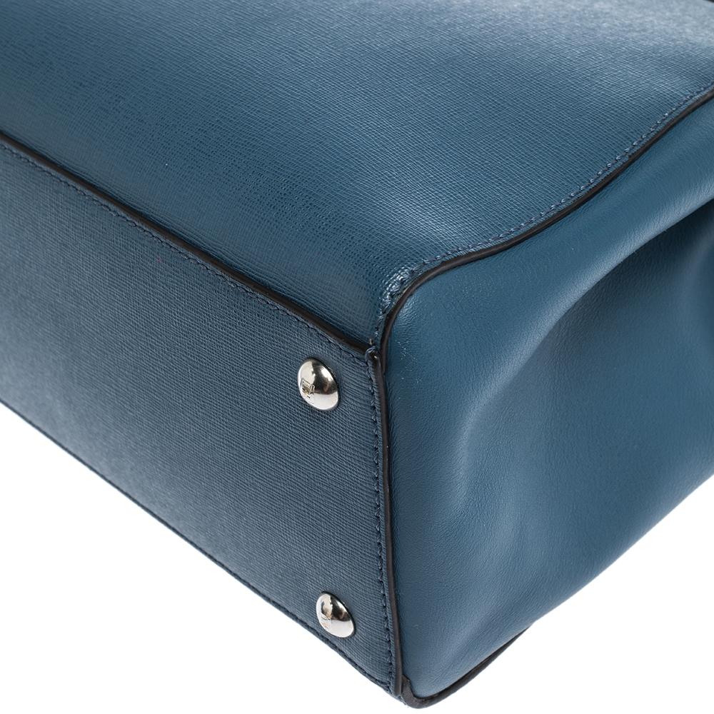 Fendi Blue Leather Mini 2Jours Tote 6