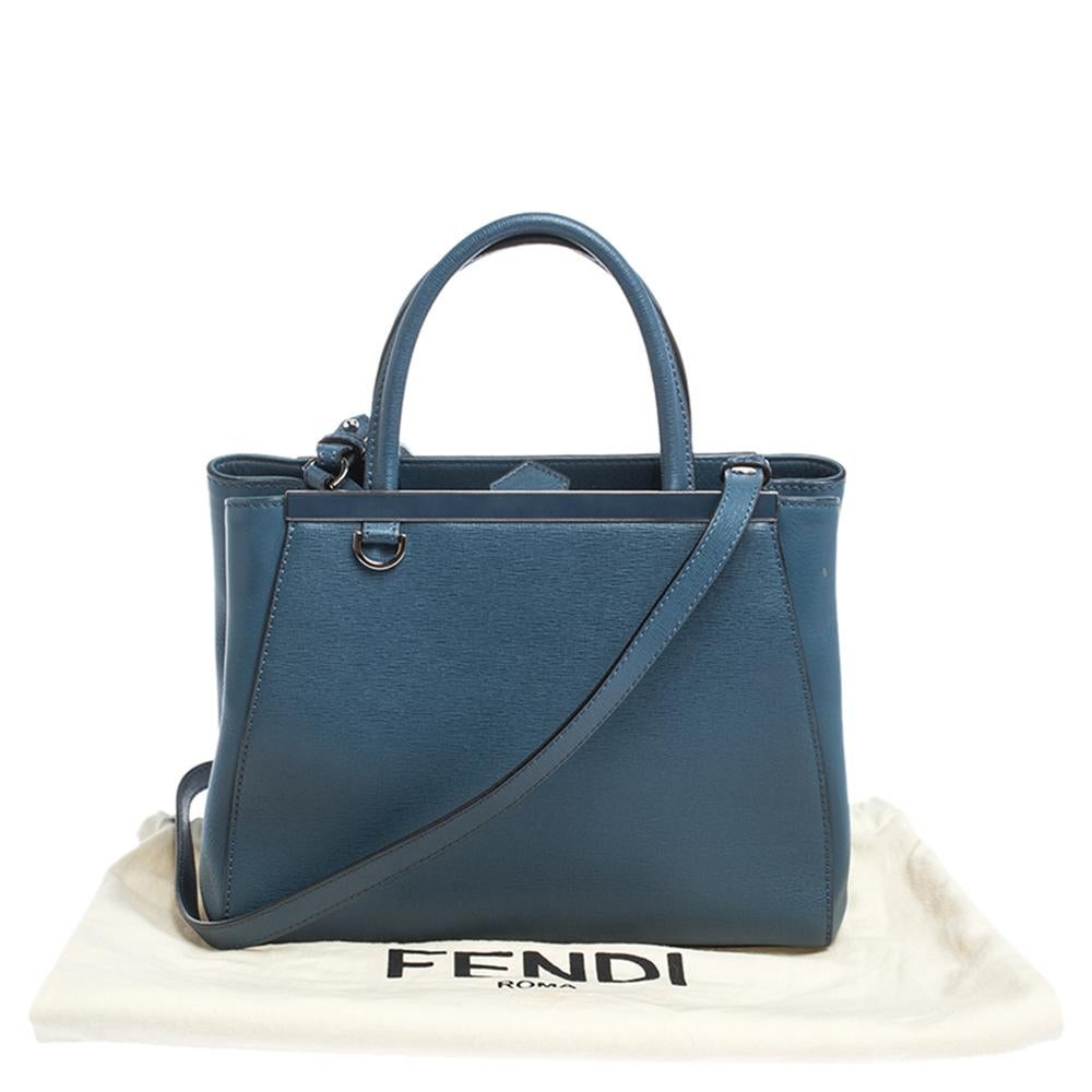 Fendi Blue Leather Mini 2Jours Tote 7