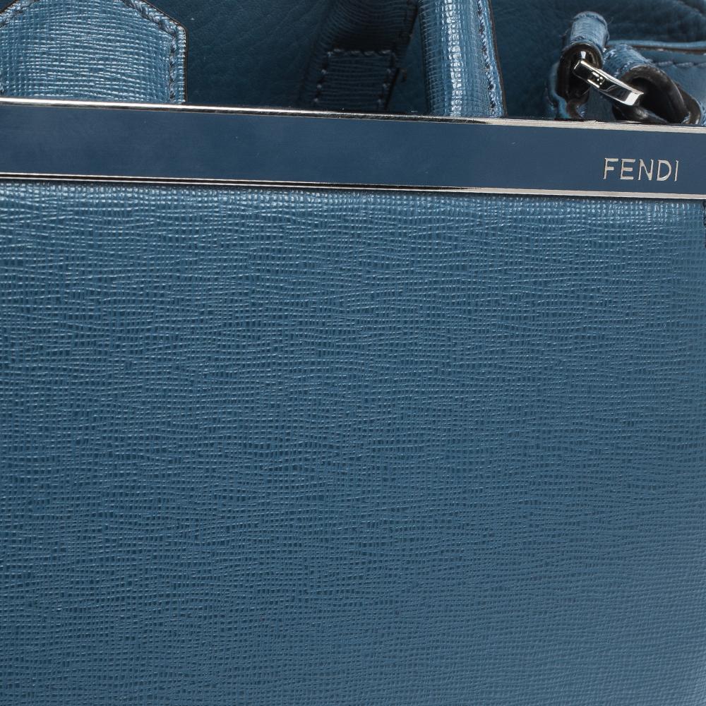 Fendi Blue Leather Mini 2Jours Tote 2