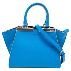 Fendi Blue Leather Mini 3Jours Tote