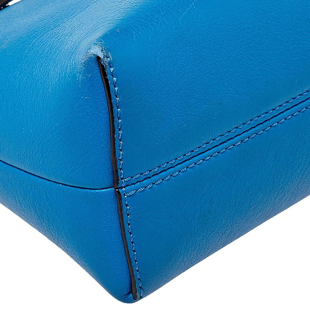 Women's Fendi Blue Leather Mini By The Way Crossbody Bag