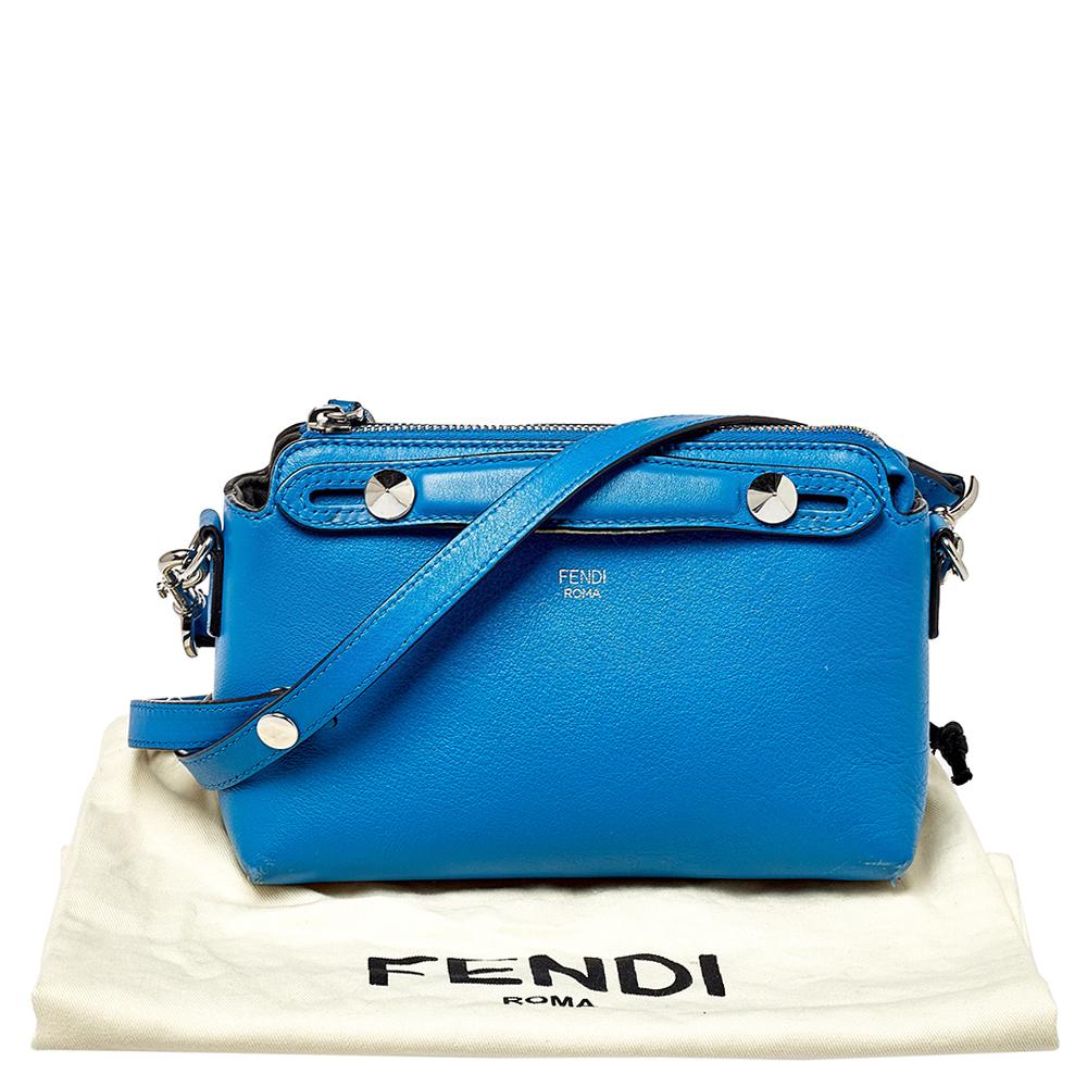 Fendi Blue Leather Mini By The Way Crossbody Bag 3