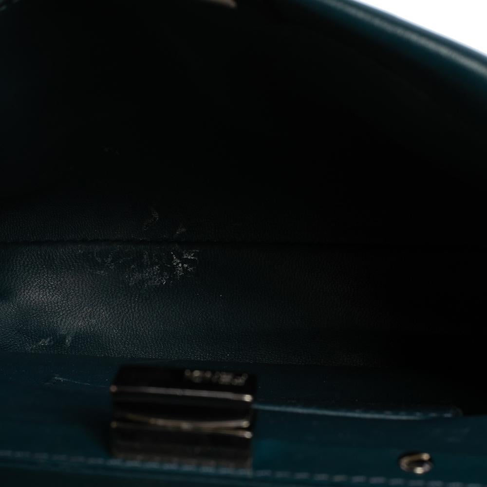Fendi Blue Leather Mini Peekaboo Top Handle Bag 6