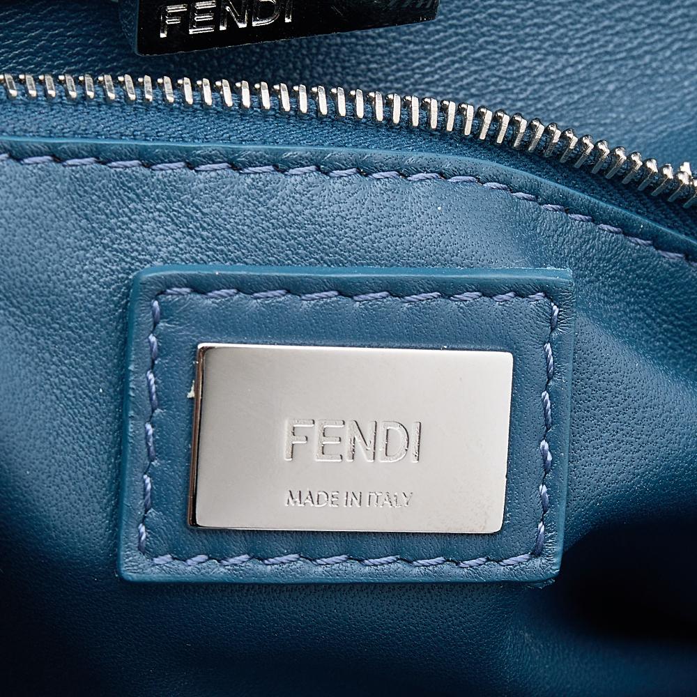 Fendi Blue Leather Mini Peekaboo Top Handle Bag 5