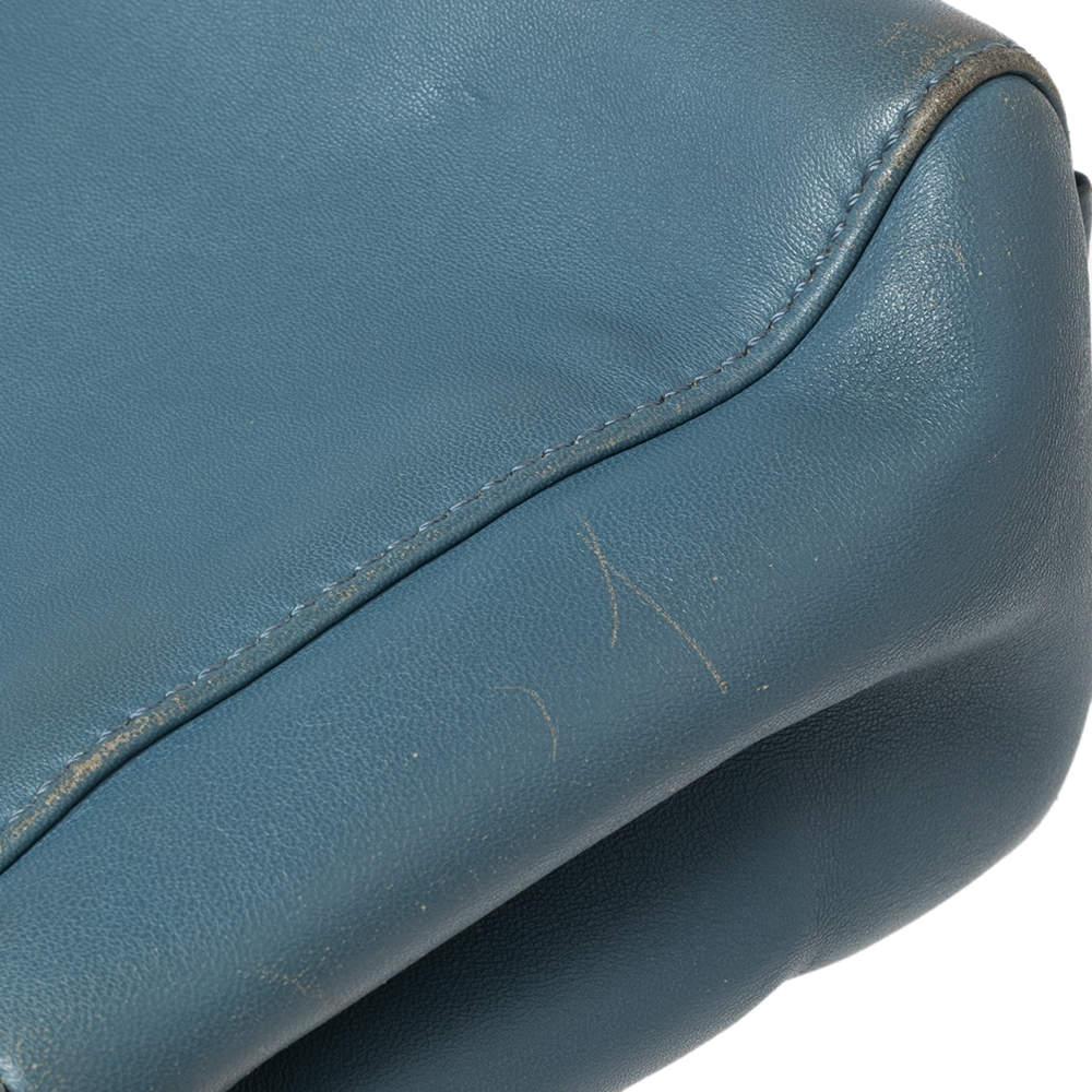 Fendi Blue Leather Mini Peekaboo Top Handle Bag 9