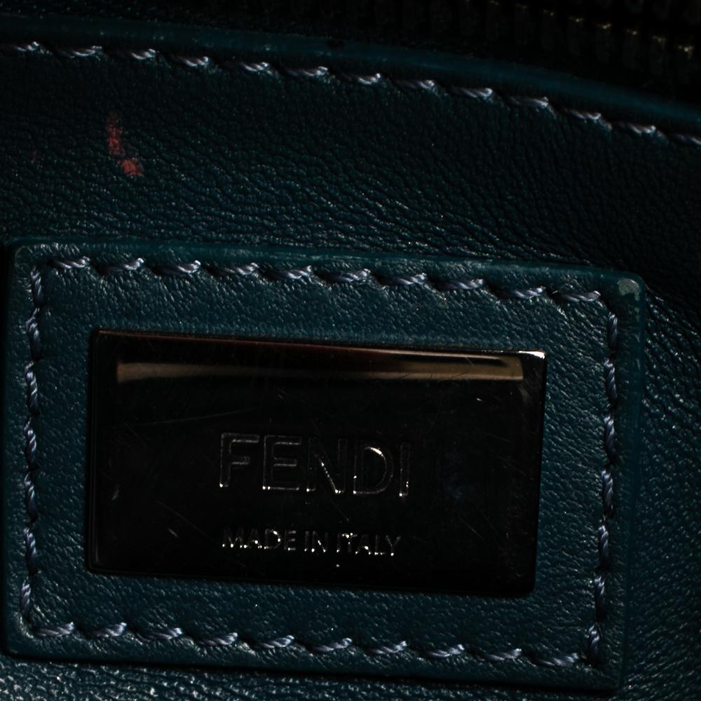 Fendi Blue Leather Mini Peekaboo Top Handle Bag 1