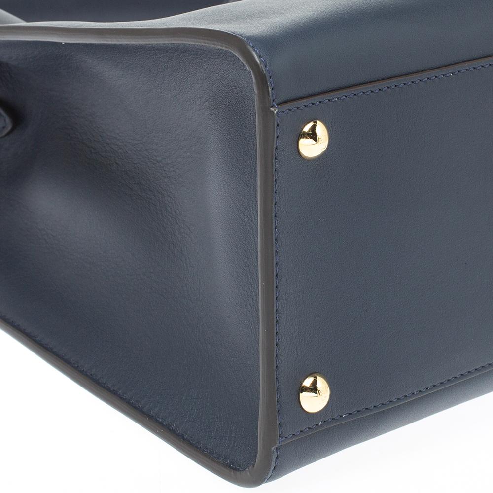 Fendi Blue Leather Peekaboo X-Lite Top Handle Bag 1