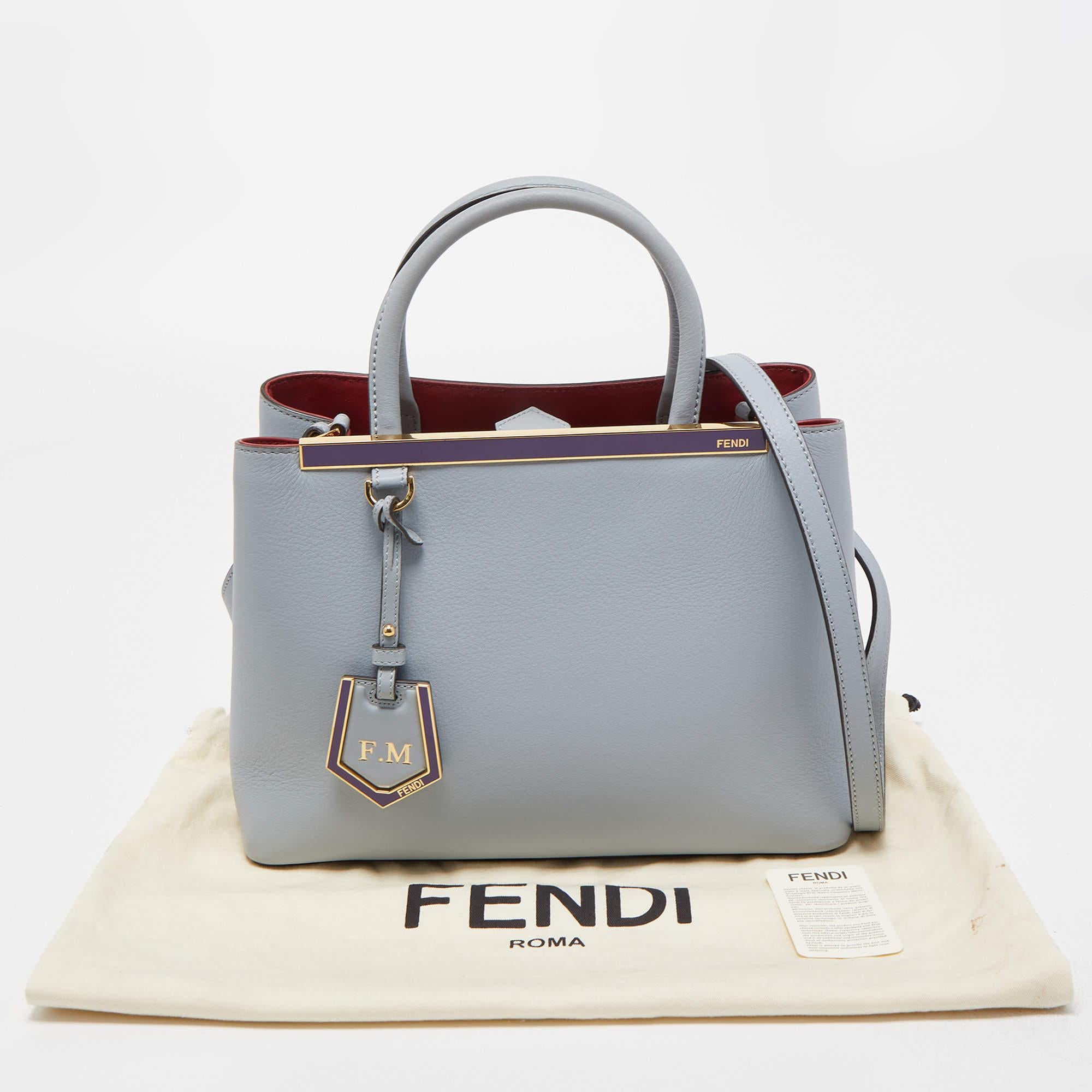 Fendi Blue Leather Small 2Jours Tote 12
