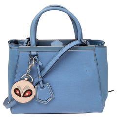 Fendi Blue Leather Small 2Jours Tote
