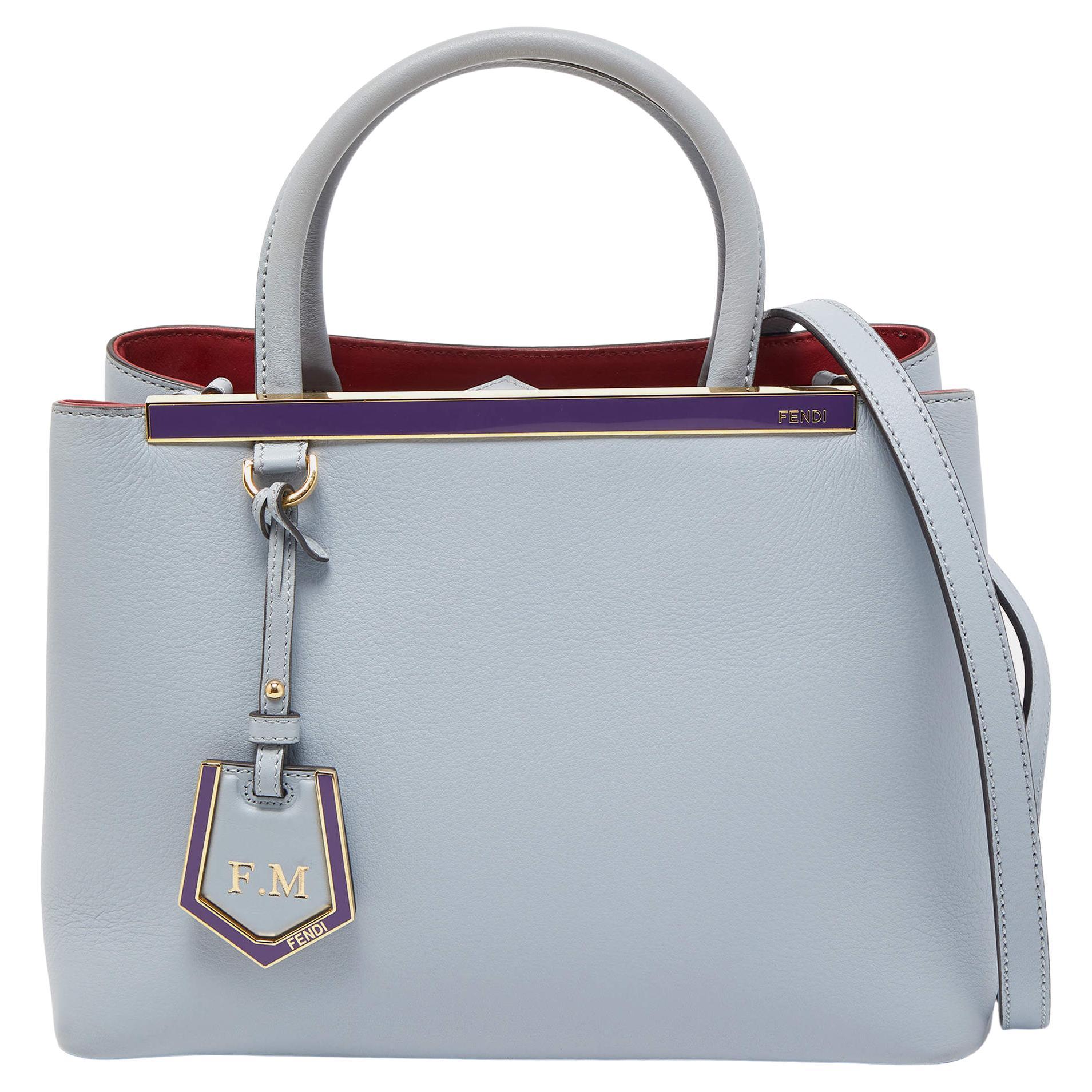 Fendi Blue Leather Small 2Jours Tote