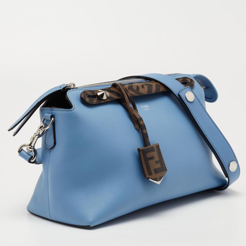 Women's Fendi Blue Leather Small By The Way Shoulder Bag