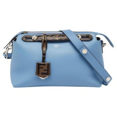 Fendi Blue Leather Small By The Way Shoulder Bag
