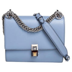 Fendi Blue Leather Small Kan I Crossbody Bag