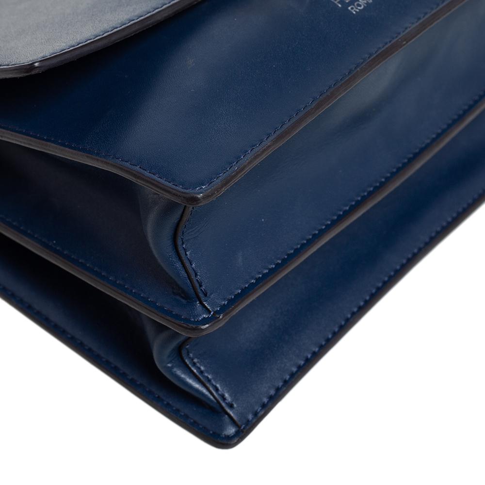 Fendi Blue Leather Small Kan I Shoulder Bag 1