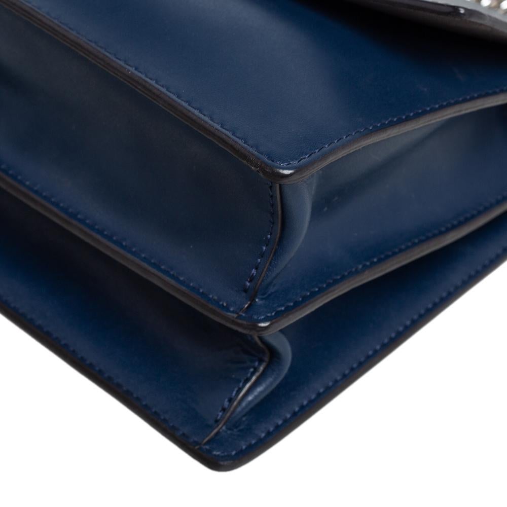 Fendi Blue Leather Small Kan I Shoulder Bag 2