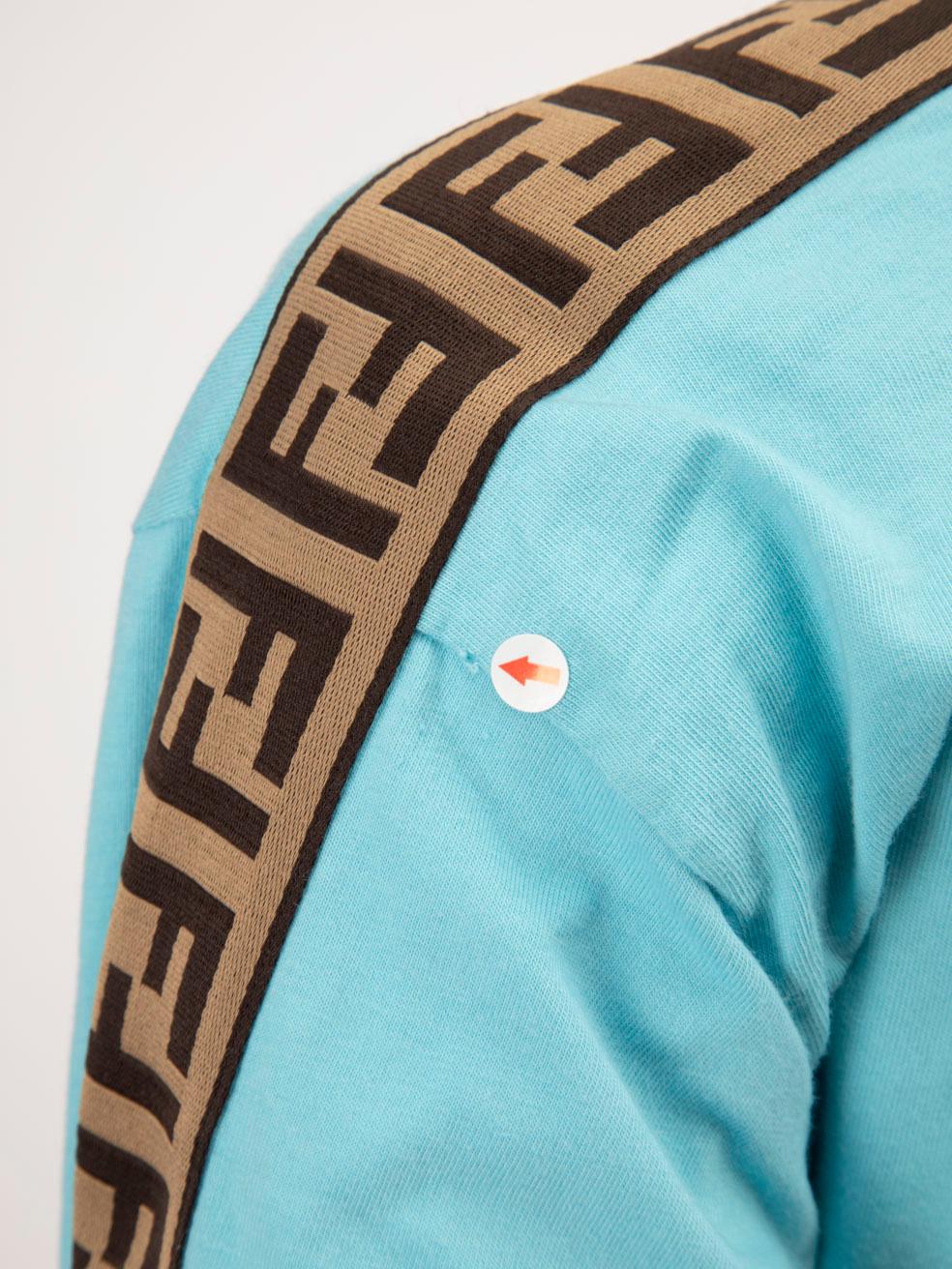 Fendi Blue Logo Trim Cropped Top Size XXS 1