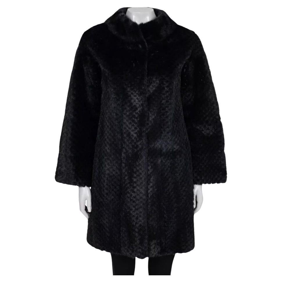 Fendi Blauer Nerz Pelzmantel, Größe M