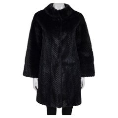 Manteau en vison bleu de Fendi, taille M