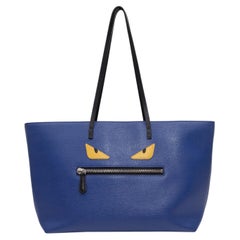 Fendi Blue & Multicolor Vitello Elite Buggies Monster Roll Tote