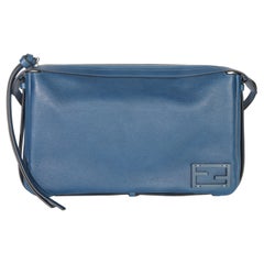 Fendi Blue Nappa Medium Simply Fendi Shoulder Bag