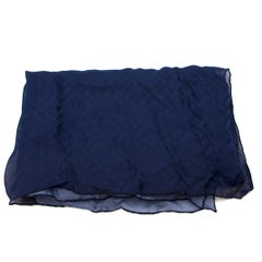 Fendi Blue Ombre Monogram Silk Shawl