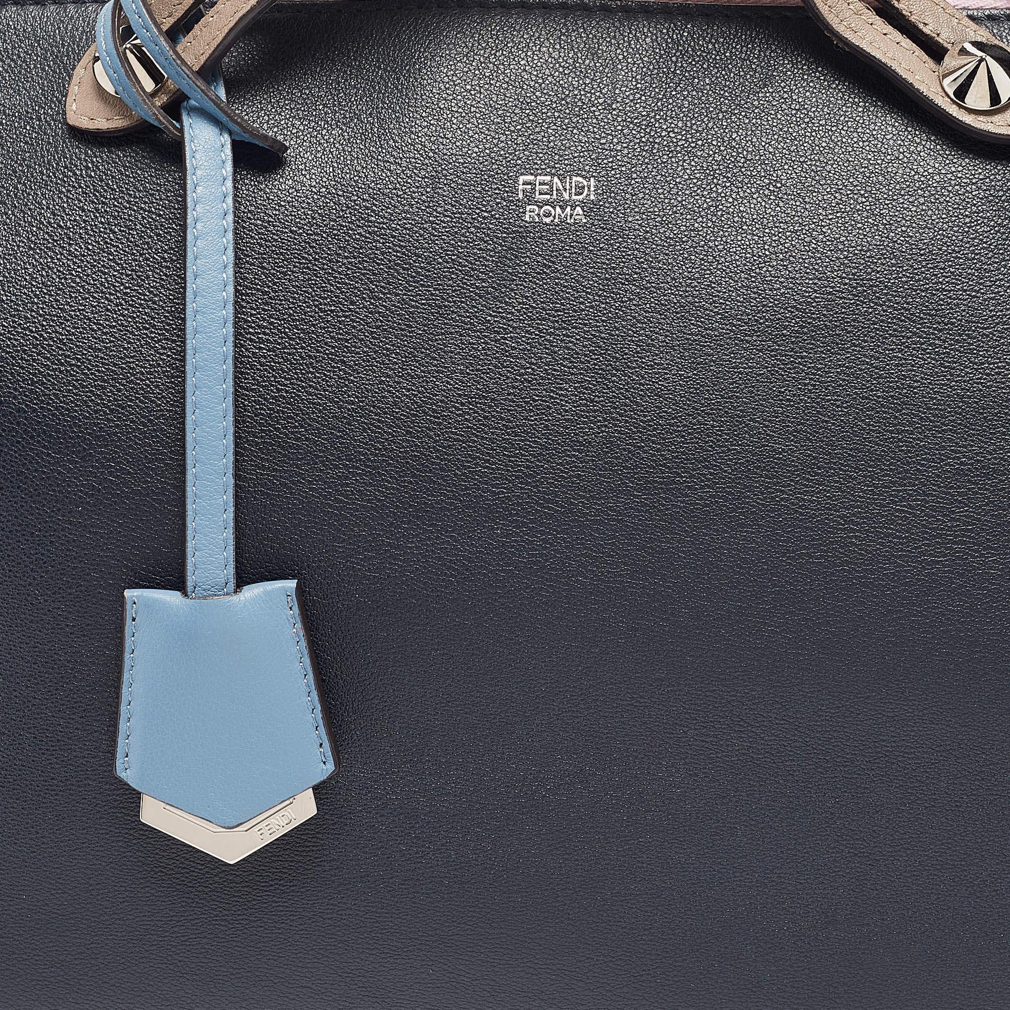 Women's Fendi Blue/Pink Leather Large By The Way Boston Bag