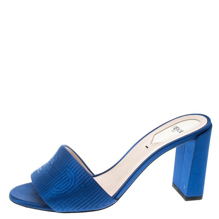 fendi satin slide sandals