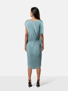 Fendi Blue Silk Asymmetric Dress Size M