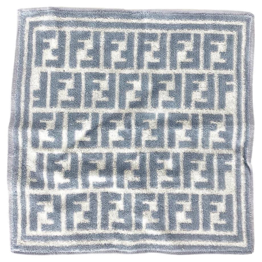 Fendi Blue Terry Cloth Ff Towel Material For Mask White 6fa528 Scarf/Wrap