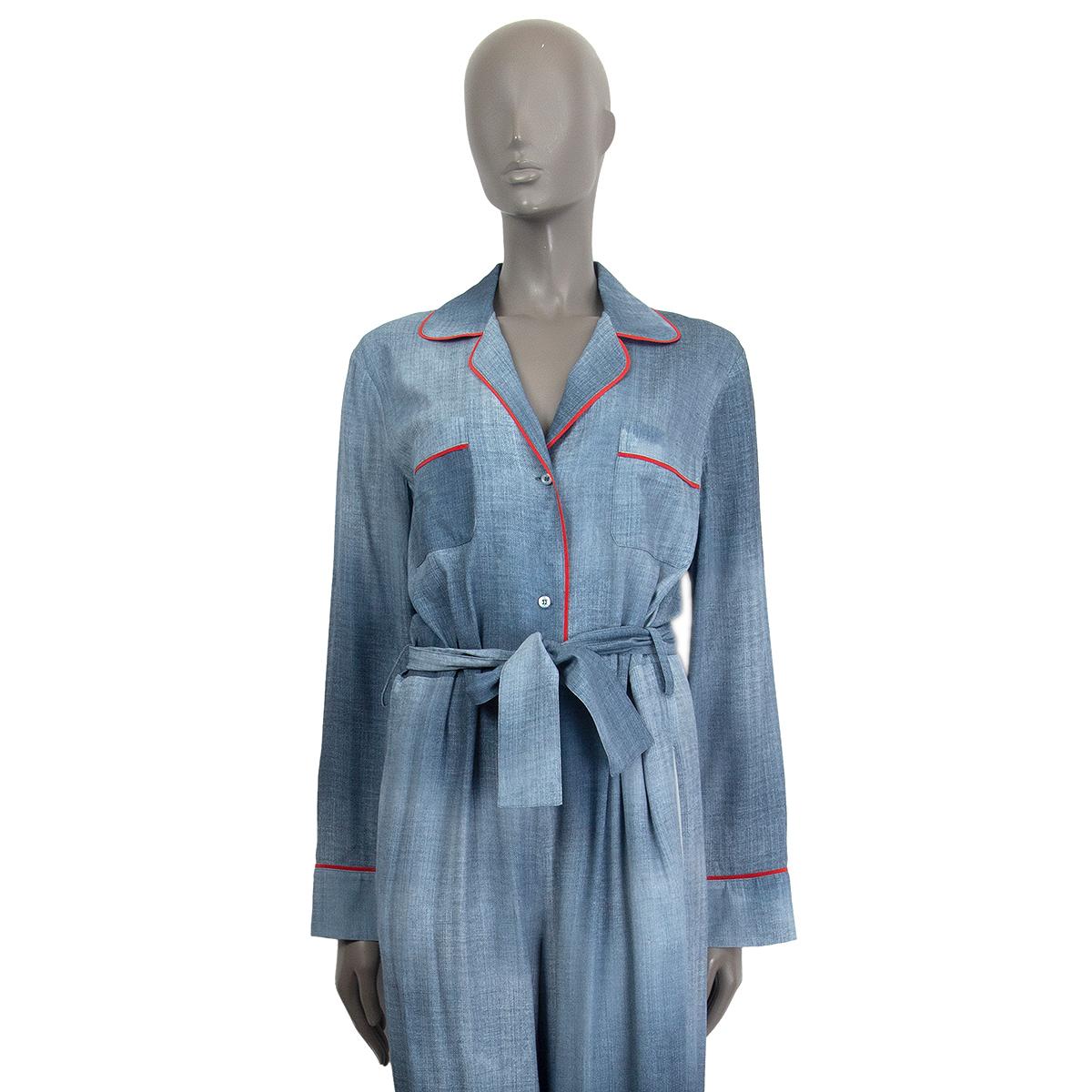 FENDI azul viscosa 2016 CINTURÓN DENIM LAVADO IMPRESO Mono M en Bueno estado para la venta en Zürich, CH